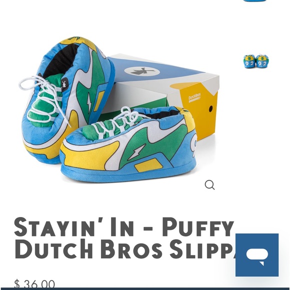 Dutch Bros Pull On Slippers Blue+White+Green Comfy DB 1992 Laces SO FUN! Adult - Picture 8 of 9